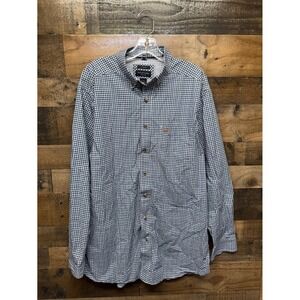 Ariat Pro Series Long Sleeve Gingham Stretch Button Down Shirt Men's L Tall